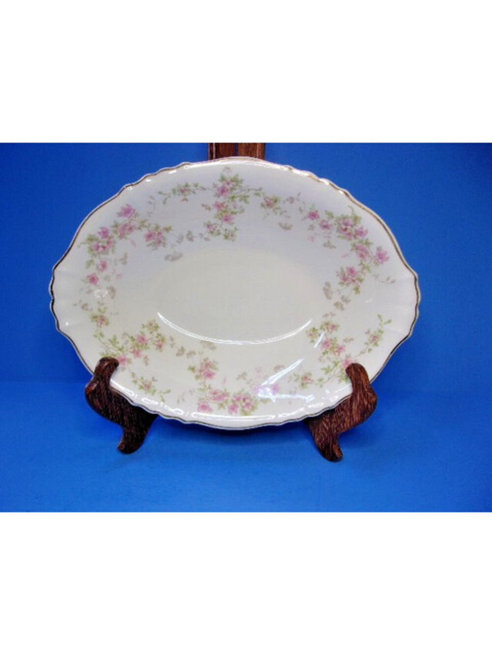 Vintage Syracuse STANSBURY Federal Shape USA Oval Serving Bowl 10.5" Gold Trim